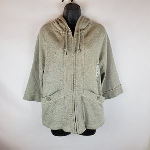 Old Navy Hooded Zip Up Sweater Gray Medium